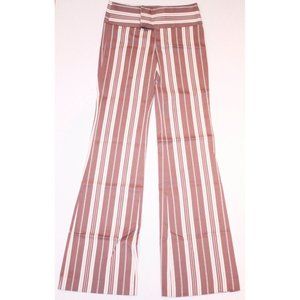 VERTIGO Paris Striped Low Rise Flared Pants Beige/Brown ( 4 )